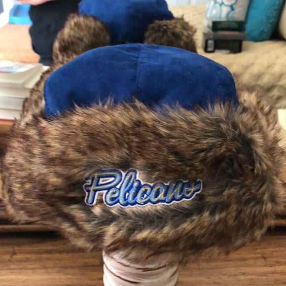 NEW WARM AWESOME Furry/Suede Trapper Hat - SC Pelicans Baseball Team - Picture 10 of 11